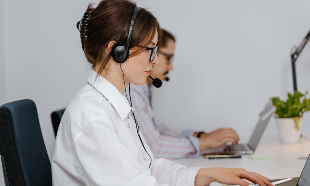 woman working at desk