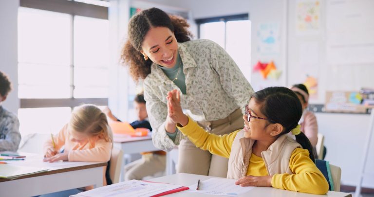 Teacher with pupils