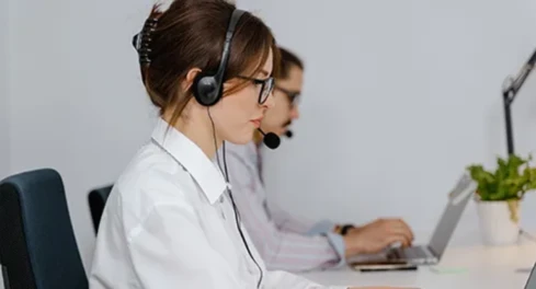 person working at a laptop