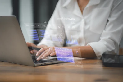 Employee deploying work from laptop