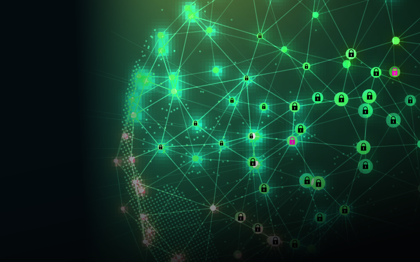 Interlocking network web of security locks