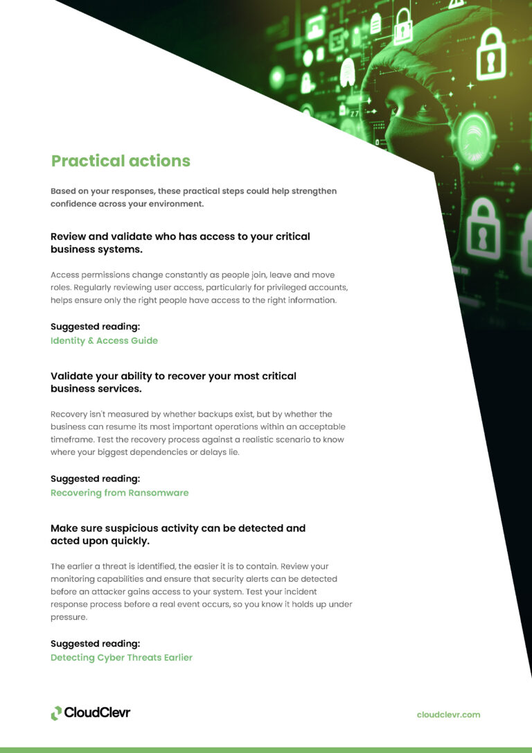cyber confidence results - recommendations